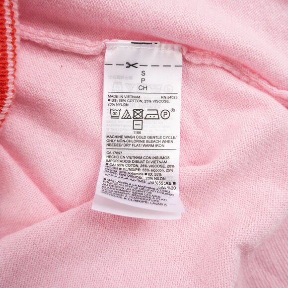 OLD NAVY pink "Love" sweater w/ red trim size S - Picture 7 of 9